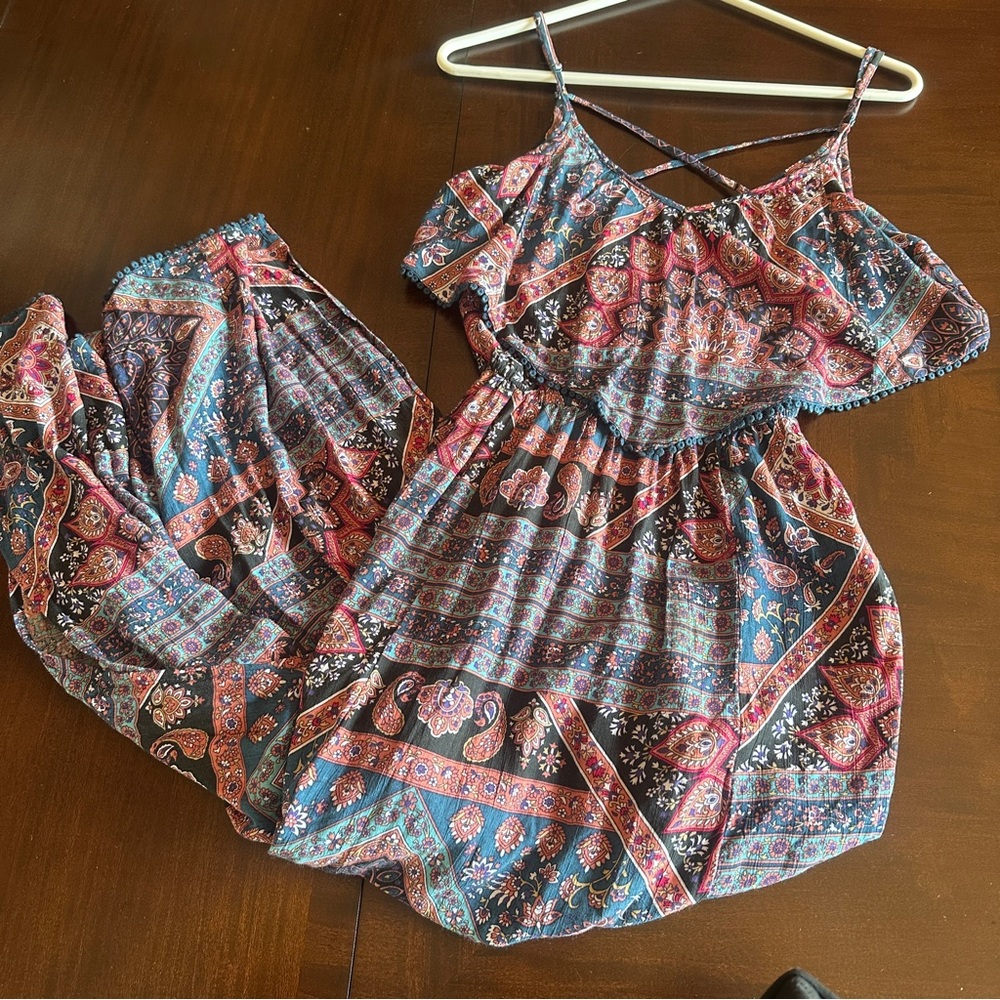 American eagle paisley print boho maxi sundress XS